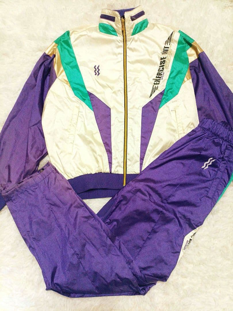 90s スーパースタージャージ セットアップ クリーム パープル O