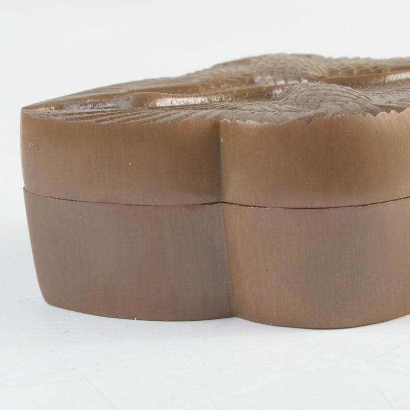 茶道具　唐銅　向鶴文　香合　共箱　V　9476