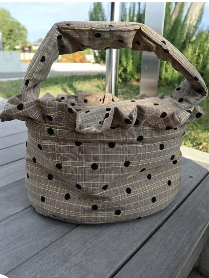 グレンチェックドットスリングM＋お揃いカフェマットの2点セット ボンボンコピーヌ