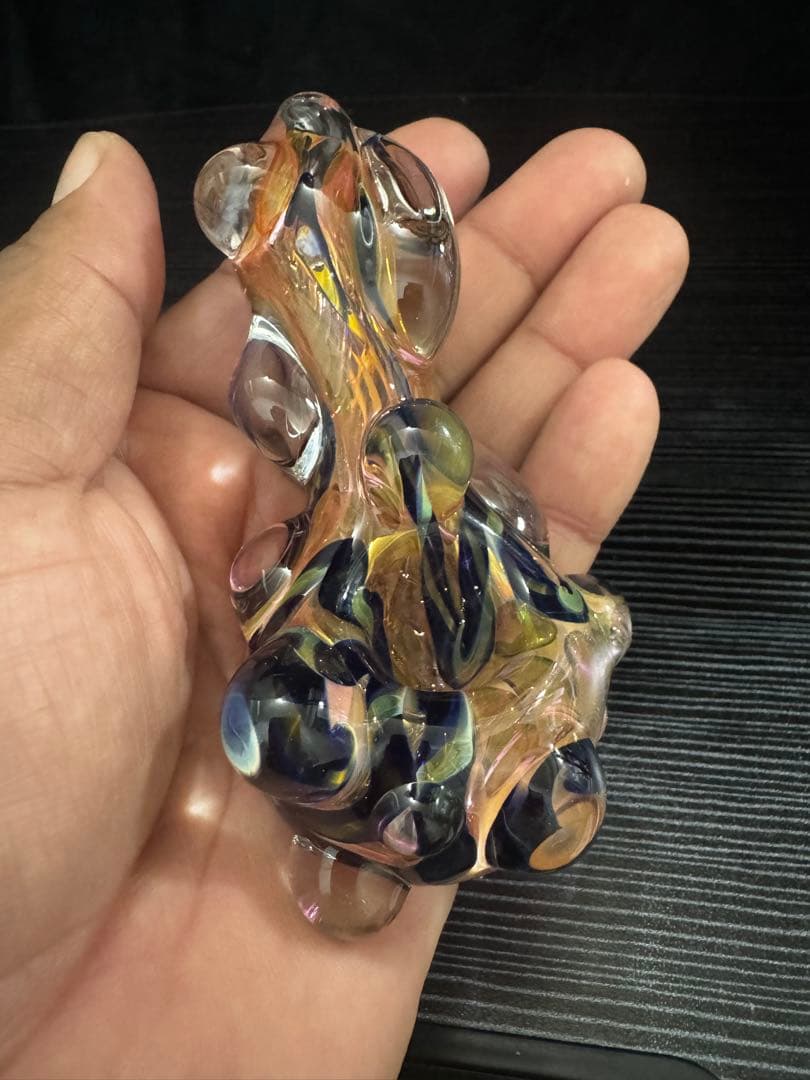 工芸品 Golden black lumpy garapai