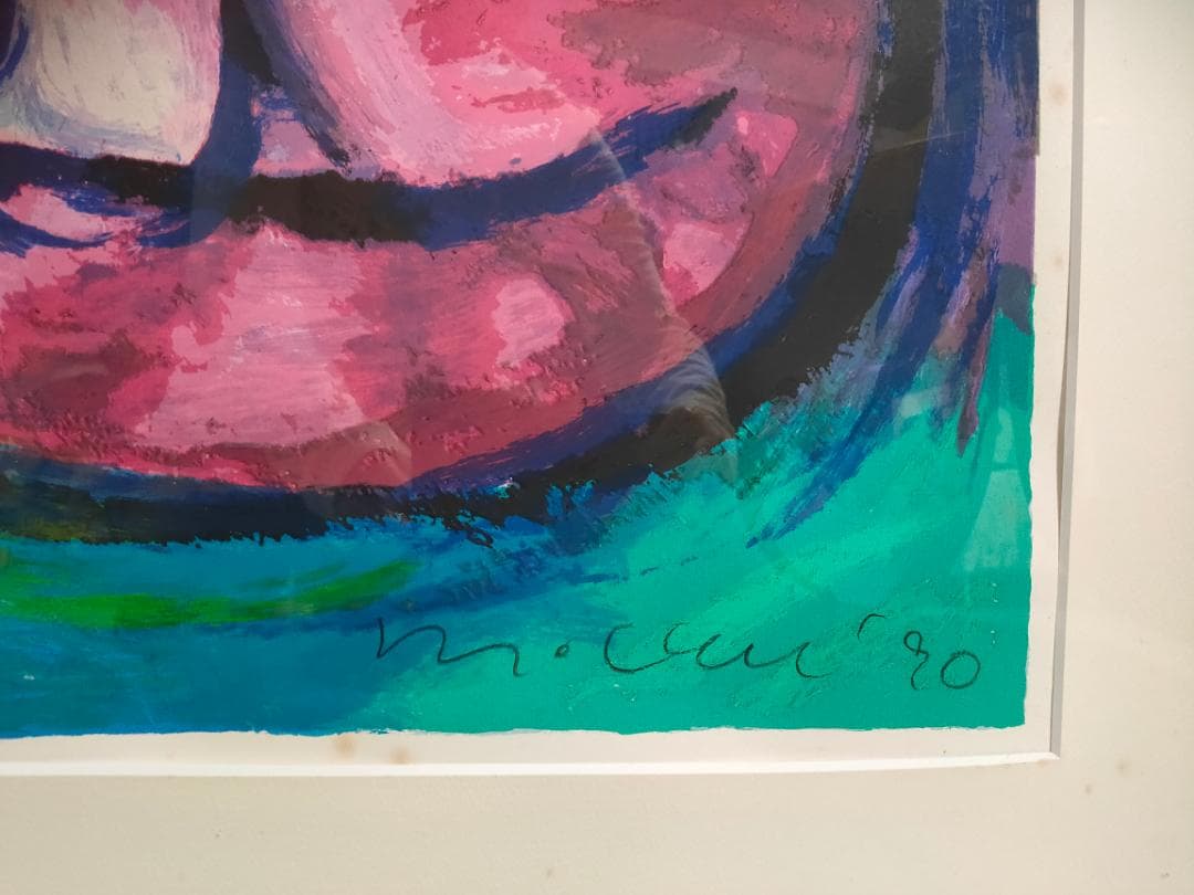 送料込【真作】Michael Leu　マイケル・ルー　リトグラフ　直筆サイン　猫