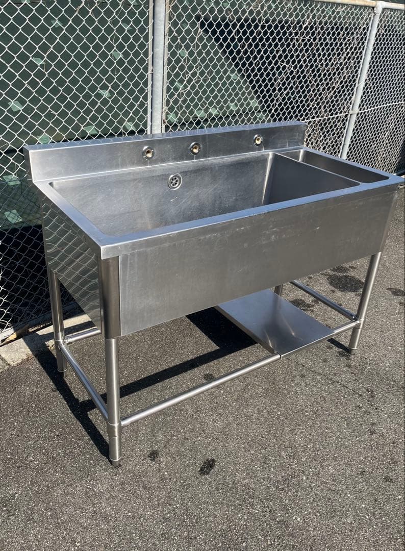 ステンレス1槽ダスト付きシンク 流し台　業務用　1200×600×800
