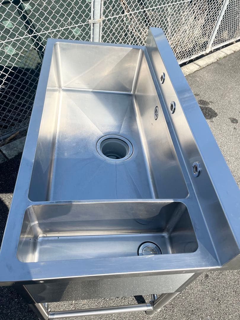 ステンレス1槽ダスト付きシンク 流し台　業務用　1200×600×800