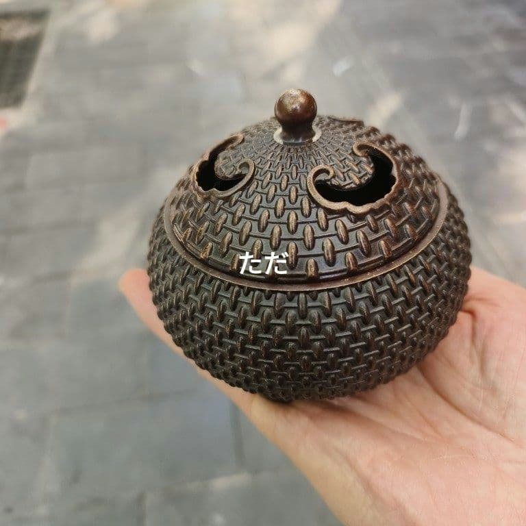 香炉 祥雲米珠薫香炉 香道具 室内檀香炉 茶道具 銅製品 工芸品 置物