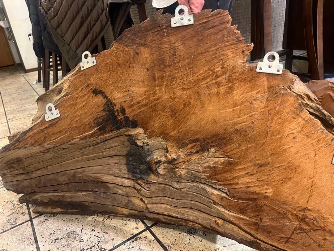 タイ伝統木彫｜老木チーク一木彫大レリーフ ｜店舗什器｜一点物｜幅145｜商売繁盛