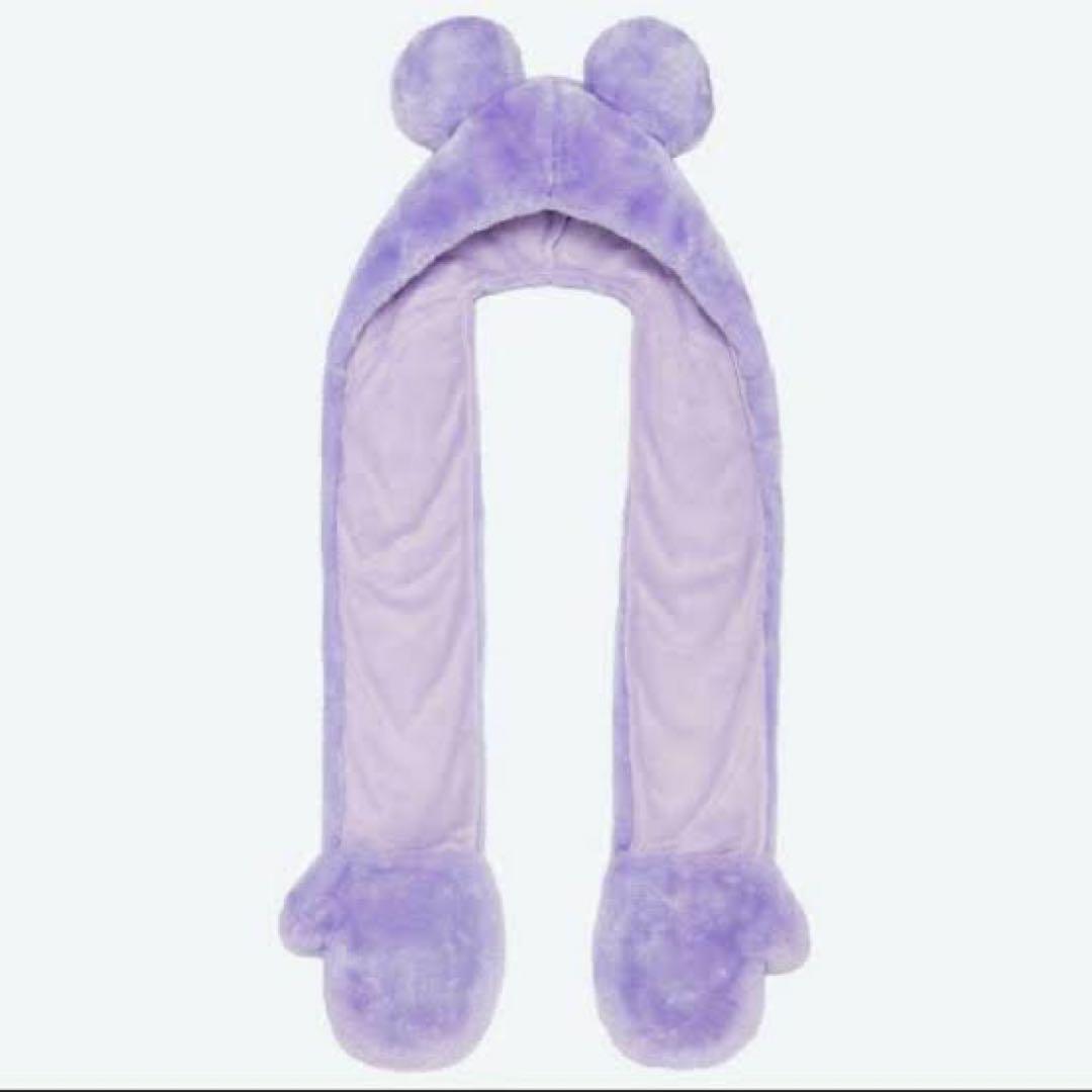 ディズニーマフラーキャップ紫