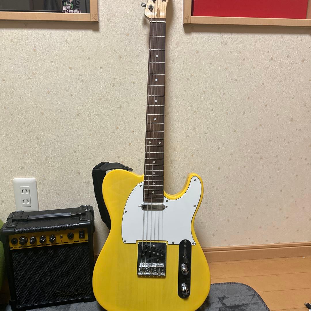イエロー テレキャスタータイプ エレキギターとPG-10アンプセット