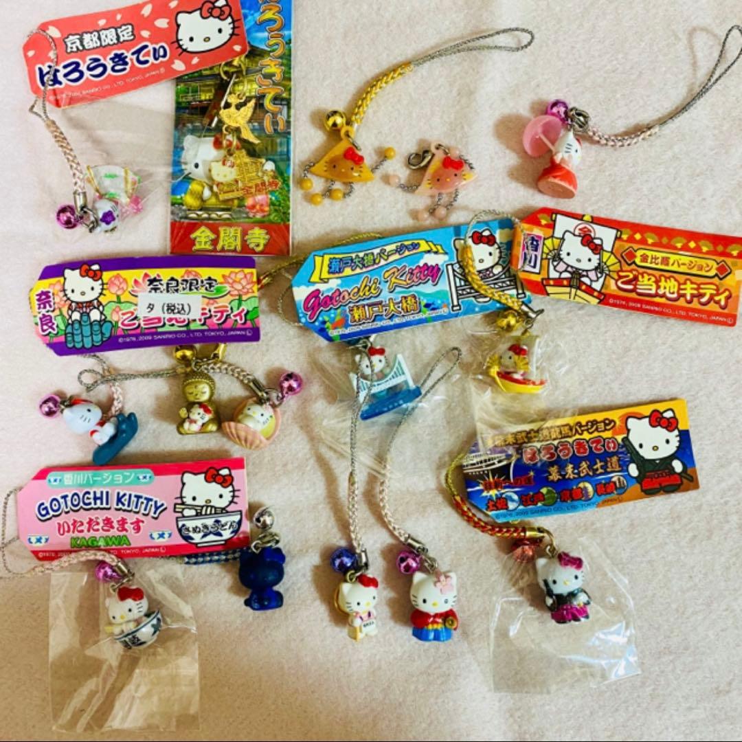 ご当地キティ ハローキティ 根付 ストラップ 等43点+傷汚れありジャンク品