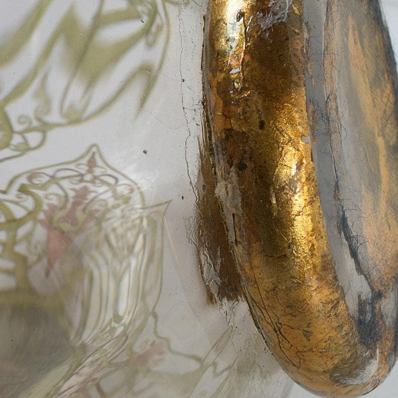 アンティーク　ガラス工芸　風景図　花瓶　C　9410