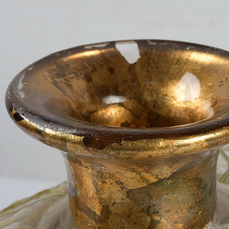 アンティーク　ガラス工芸　風景図　花瓶　C　9410