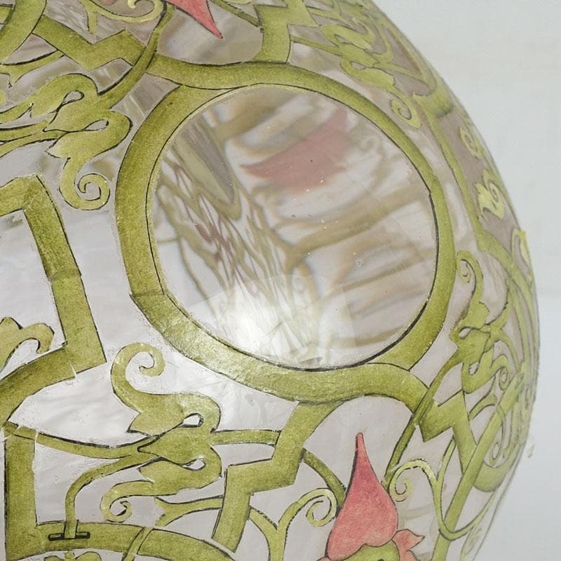 アンティーク　ガラス工芸　風景図　花瓶　C　9410