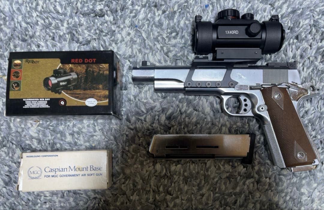 MGC メッキ　m1911 ガバメント　スコープ付き　ベレッタ　モーゼル　SAA