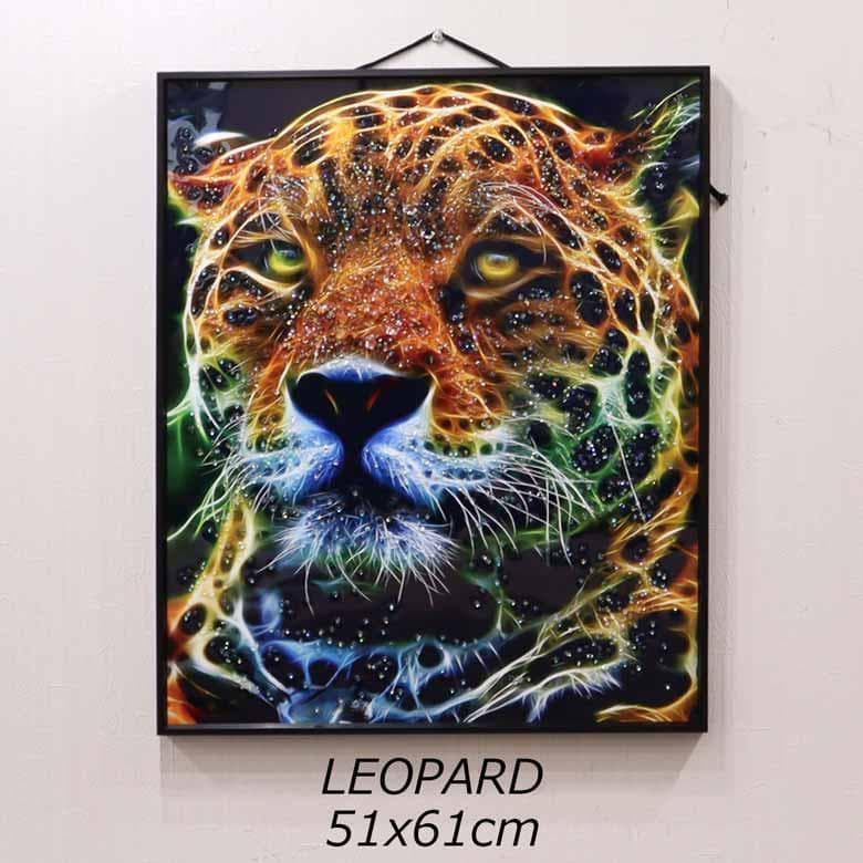 アートフレーム ヒョウ/豹 絵画 クリスタルピクチャー