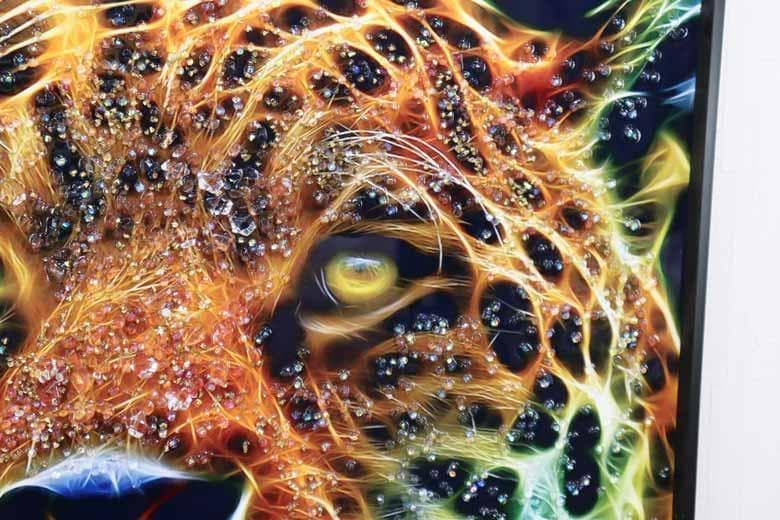 アートフレーム ヒョウ/豹 絵画 クリスタルピクチャー