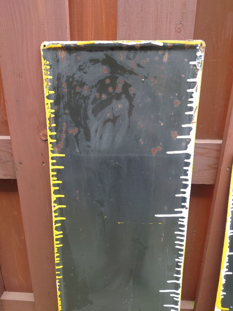 昭和 レトロ ホーロー 看板 丸石 自転車 特大 2枚組 当時物 アンティーク