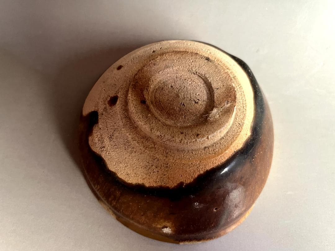 酒器■古瀬戸飴釉小碗 古鉢 酒杯 ぐい呑み 金継ぎ直し有 涙痕 時代物 骨董品■