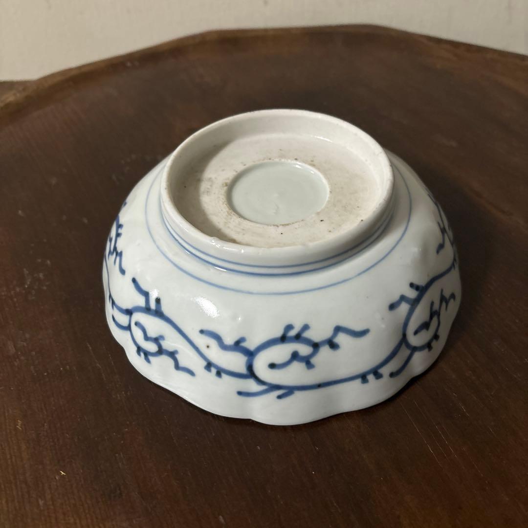 古伊万里　染付なます皿　5枚　膾皿　唐草　アンティーク　古道具　白洲正子　李朝