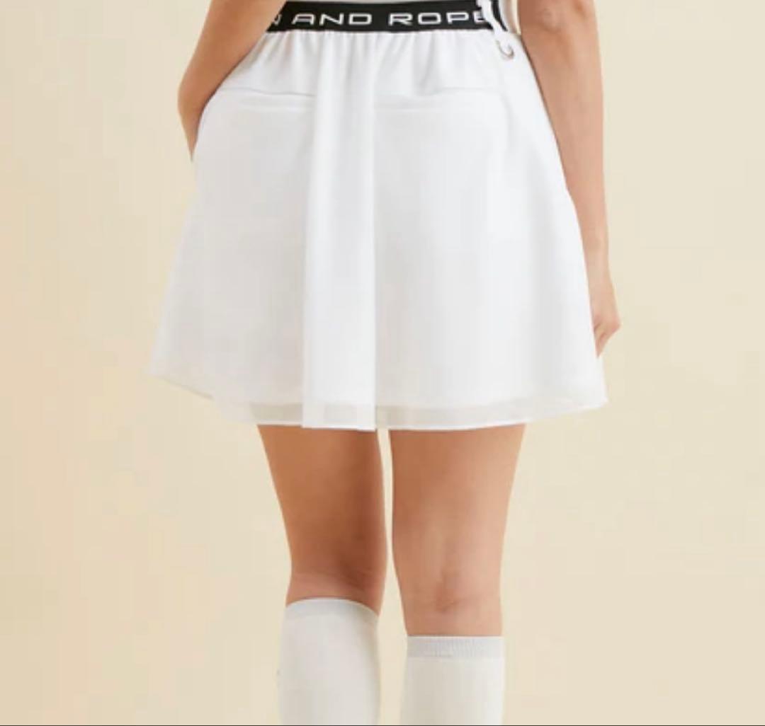 【新品】JUN&ROPE'メッシュモックネック　スカートセットアップ　ホワイト