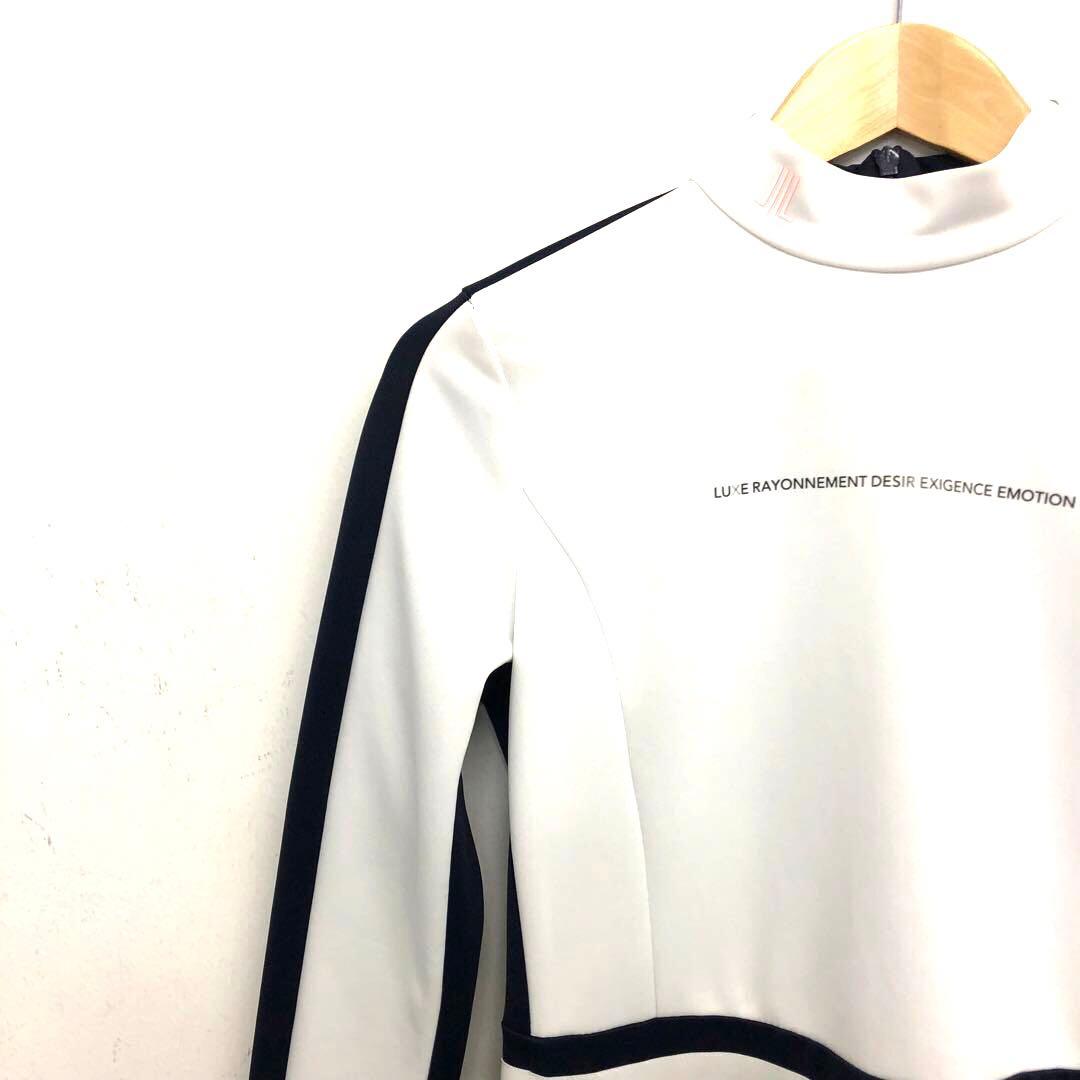 ランバンスポール　美品　スポーティーAラインワンピース　ホワイト/ネイビー　長袖