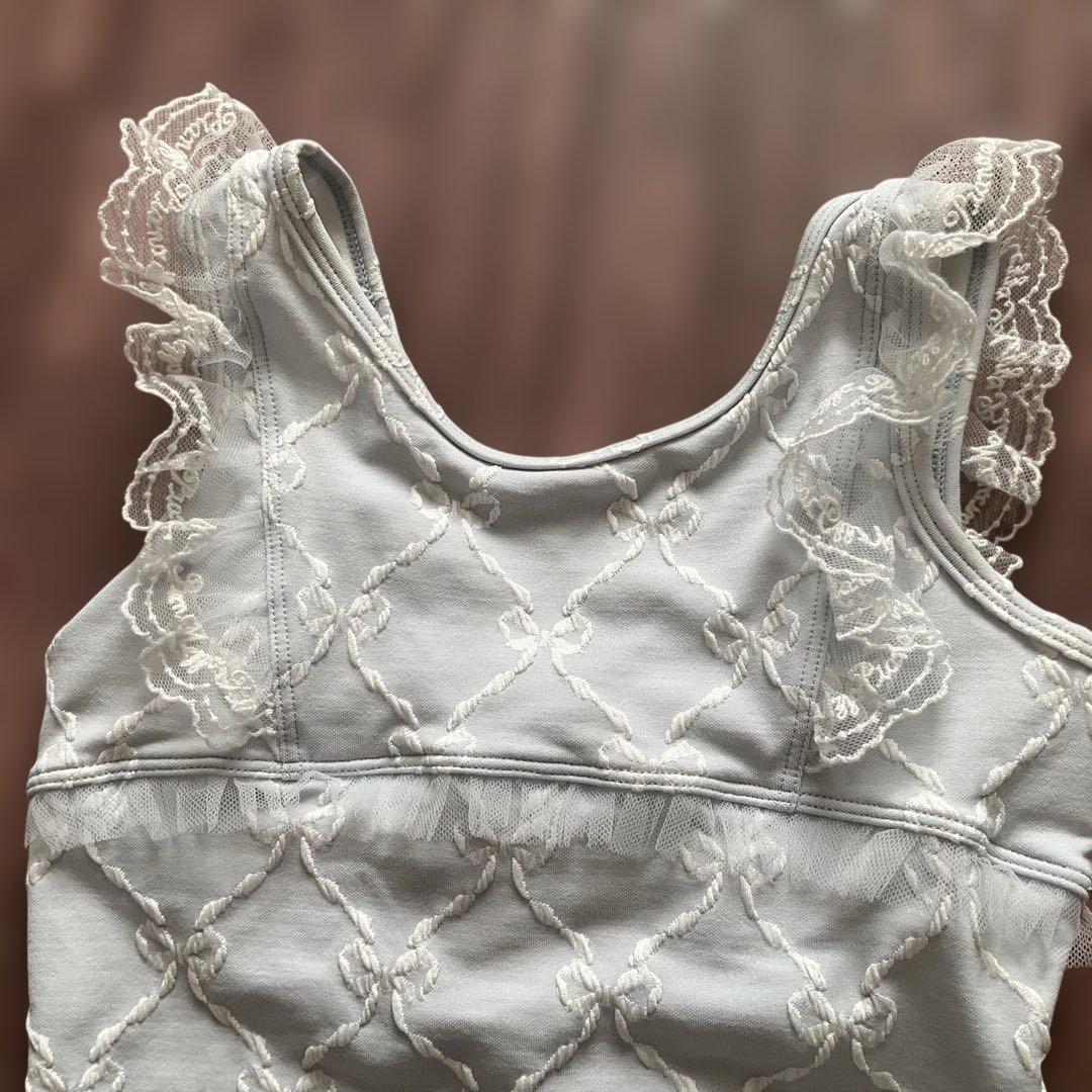 mezzo piano【バレエ】リボンジャガード柄　レオタード 140サイズ