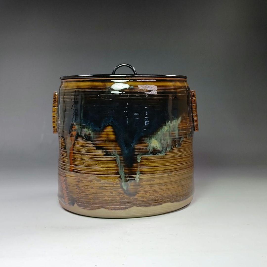 イ562 水指『亀井楽山造　鵬雲斎　極箱』『高取　管耳水指　共箱』茶道具