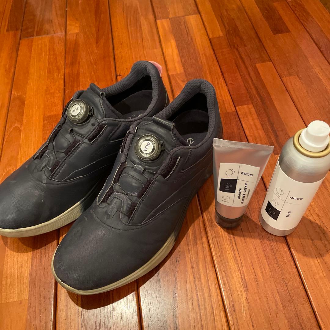 ECCO ゴルフシューズ BOA 41サイズ ネイビー　シューズキーパー付き