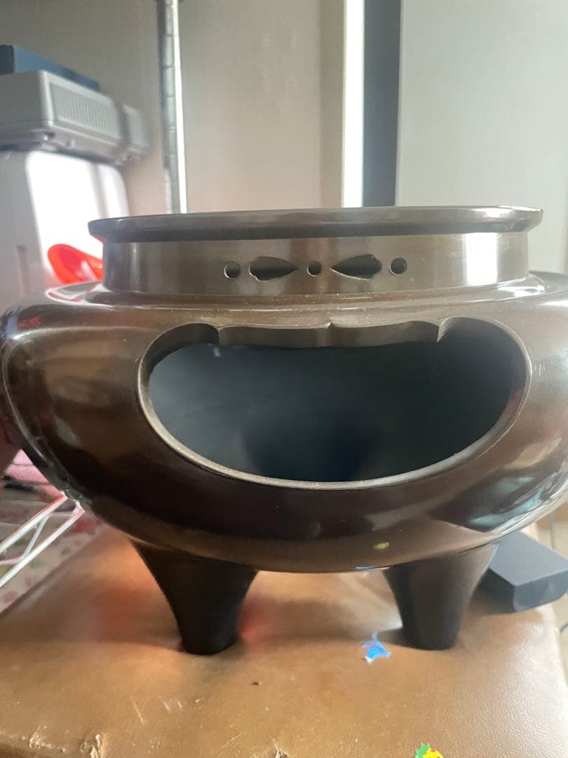 黒色 陶器 茶釜