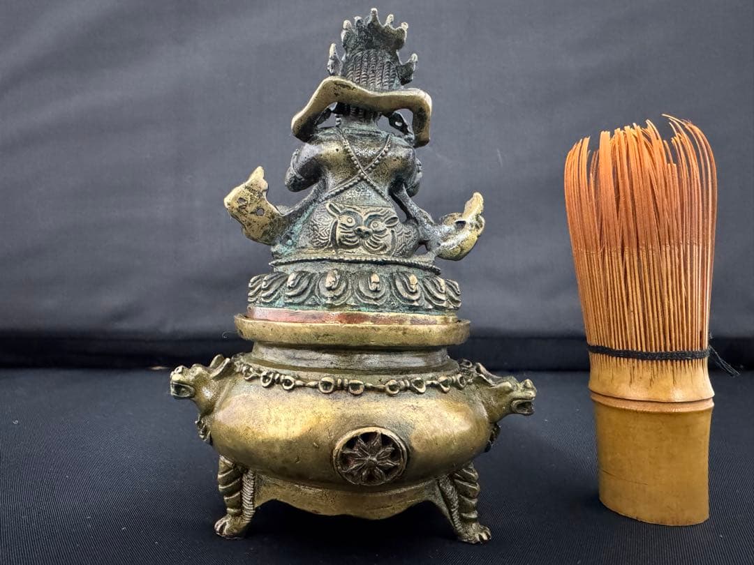 香炉 チベット仏 持金剛 彫刻 置物 開運 風水 骨董 インテリア　アンティーク