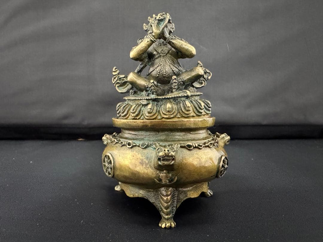 香炉 チベット仏 持金剛 彫刻 置物 開運 風水 骨董 インテリア　アンティーク