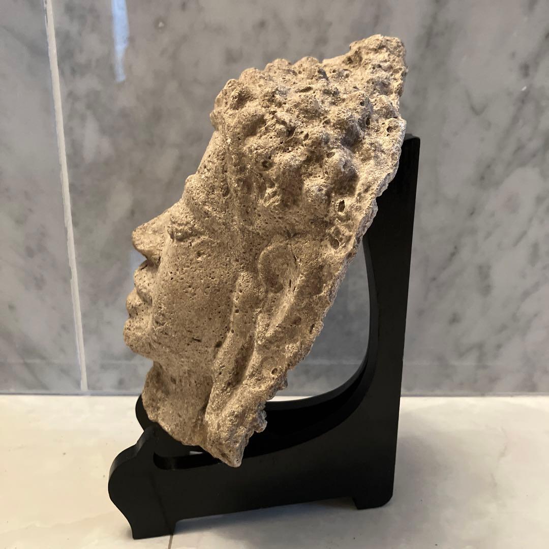 アンティーク カンボジア　クメール美術の美しいお顔立ちの仏頭