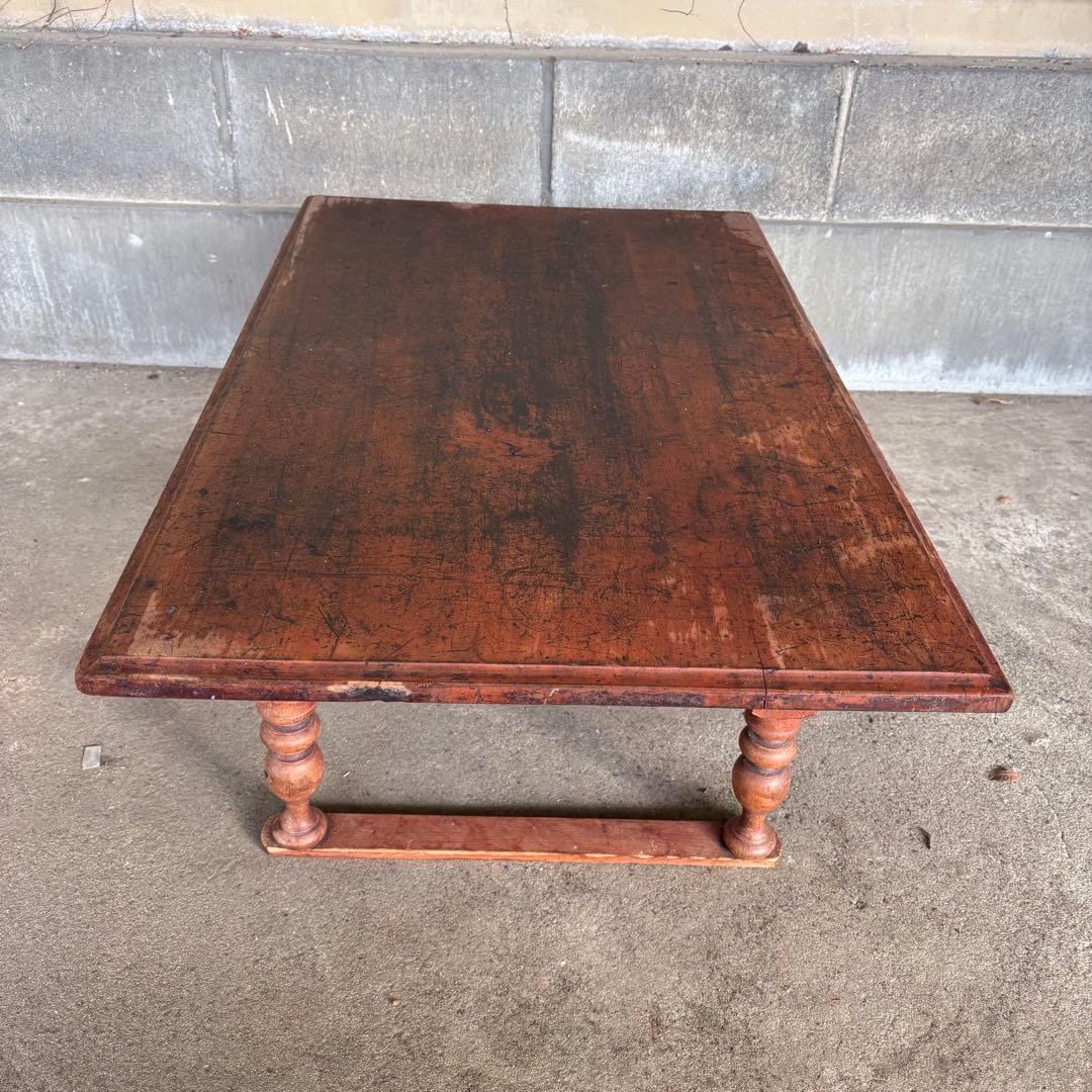 C4 昭和レトロ 古家具 無垢材 文机 木製座卓 引き出し付き ちゃぶ台 お経台