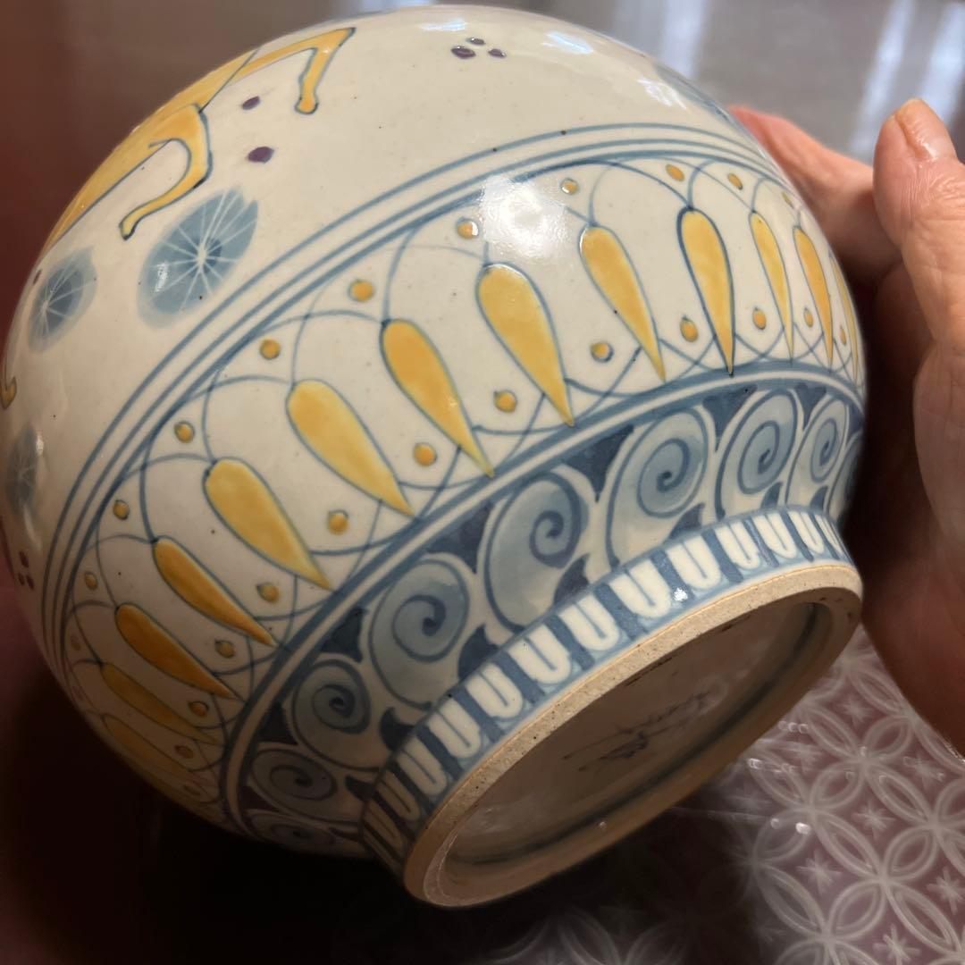 有田焼　5代目66才　佐藤走破作　鹿柄壺