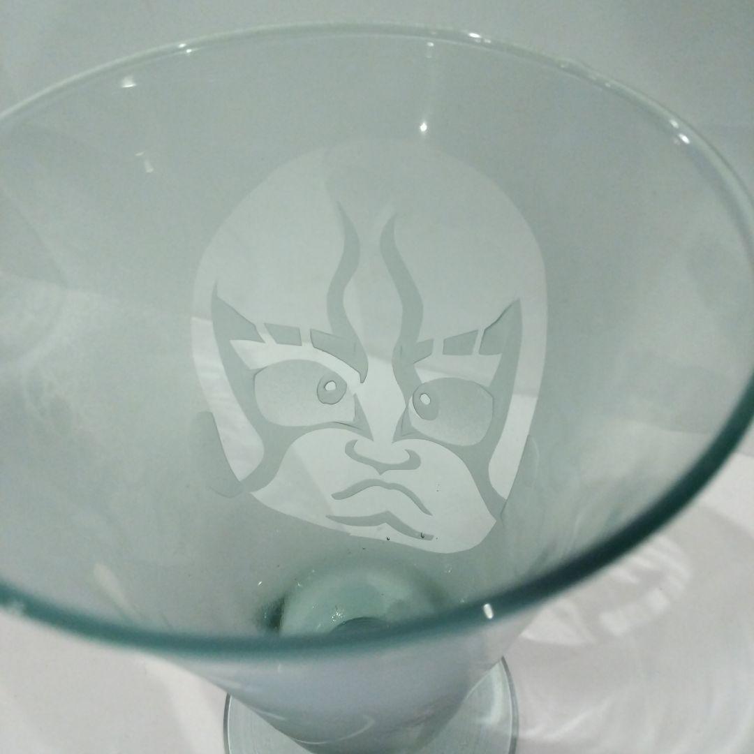 歌舞伎隈取柄サンドブラストグラス