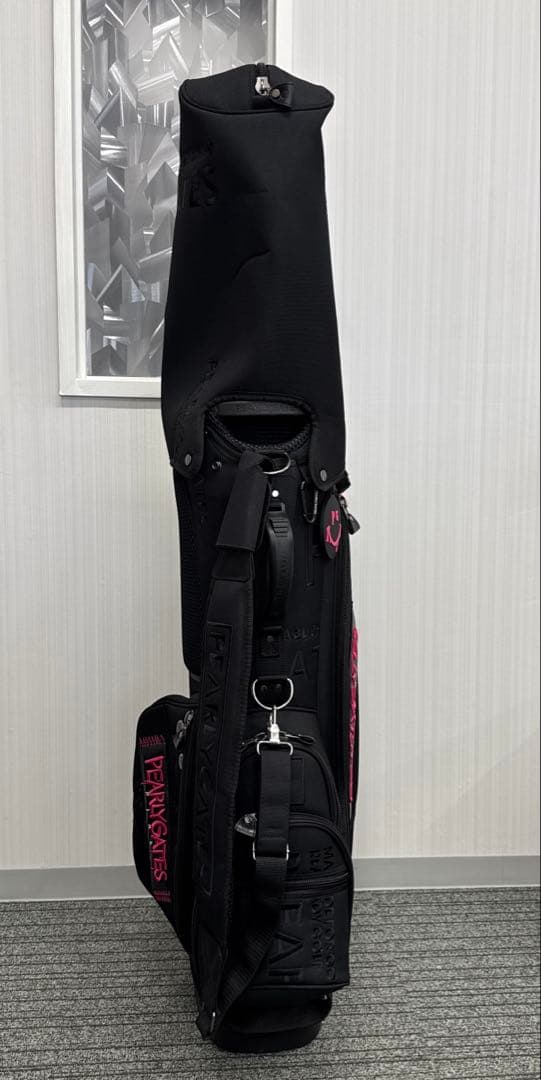 パーリーゲイツ　キャディバッグ 12点セット　ブラック×ピンク