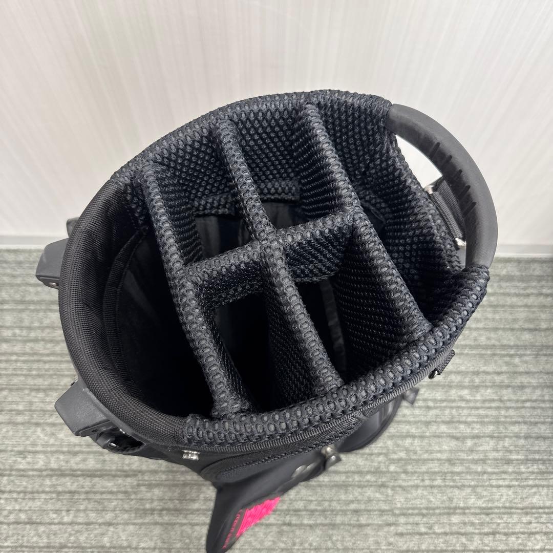 パーリーゲイツ　キャディバッグ 12点セット　ブラック×ピンク