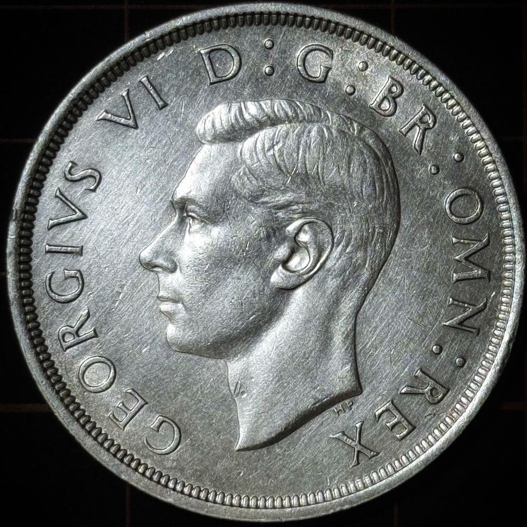 1937 イギリス 大型銀貨 1クラウン ジョージ6世 極美品 本物保証