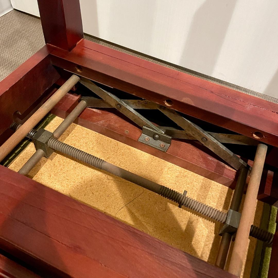 【手渡し限定】ディスカチャーチ？ ピアノ椅子 高低自在椅子 緑 茶 イタリア製