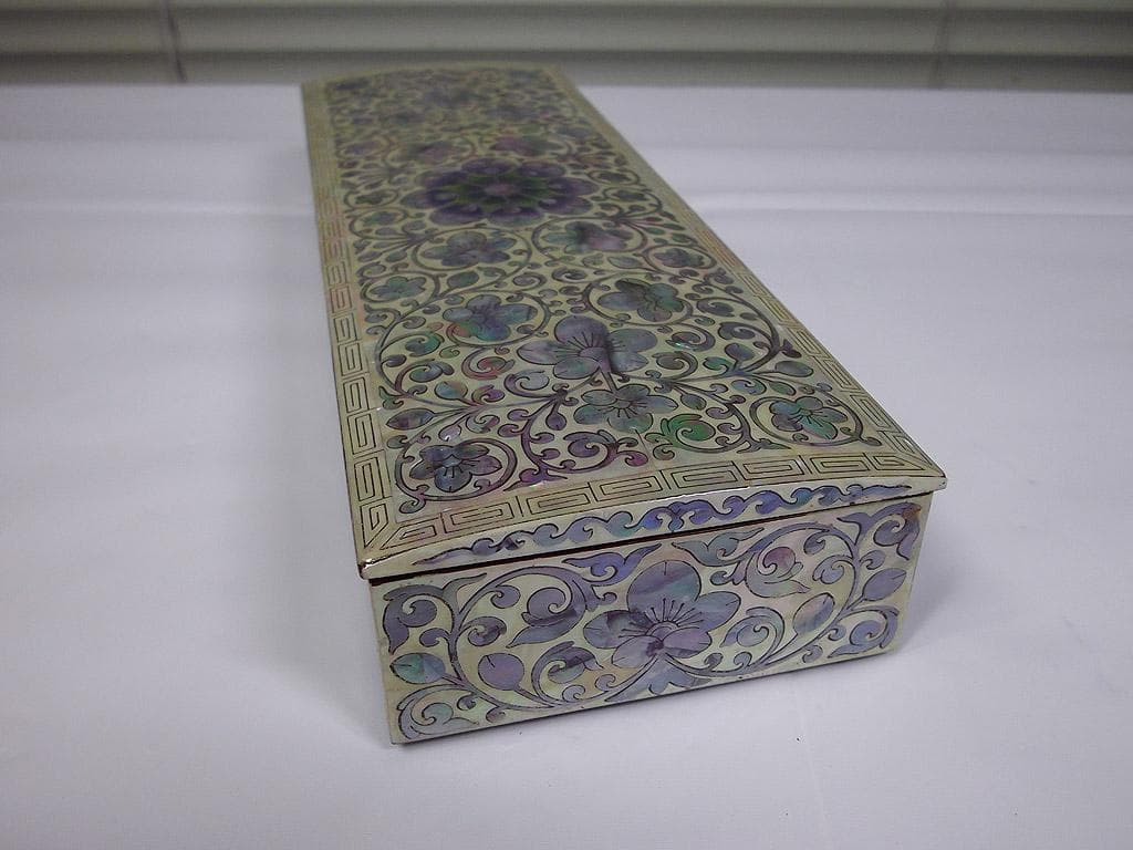 張泰福作 韓国螺鈿細工　筆箱　宝石箱　小物入れ