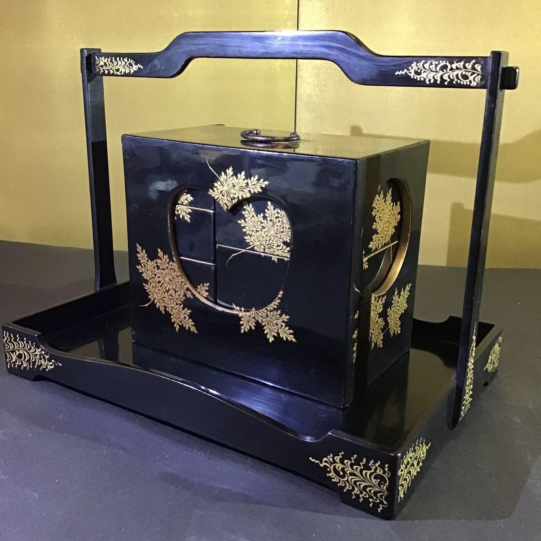 金蒔絵　野重弁当　江戸期　奥方様の料理器酒器　組み合. z