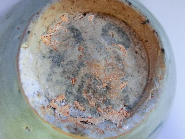 碗■古い染付平茶碗 唐草文 安南 お茶道具 古玩 唐物 中国 時代物 骨董品■