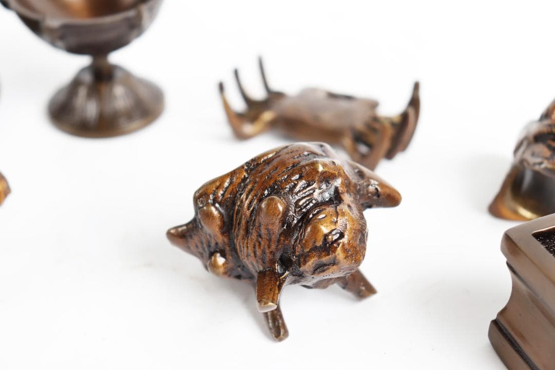 大野芳光 七種 蓋置 共箱 金属工芸工芸品唐銅