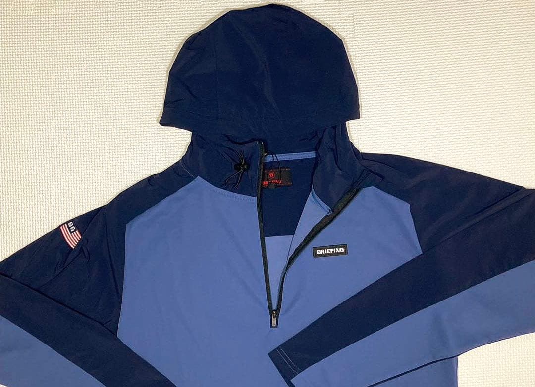 BRIEFING GOLF MS HALF ZIP HOODIE（BLUE／M）