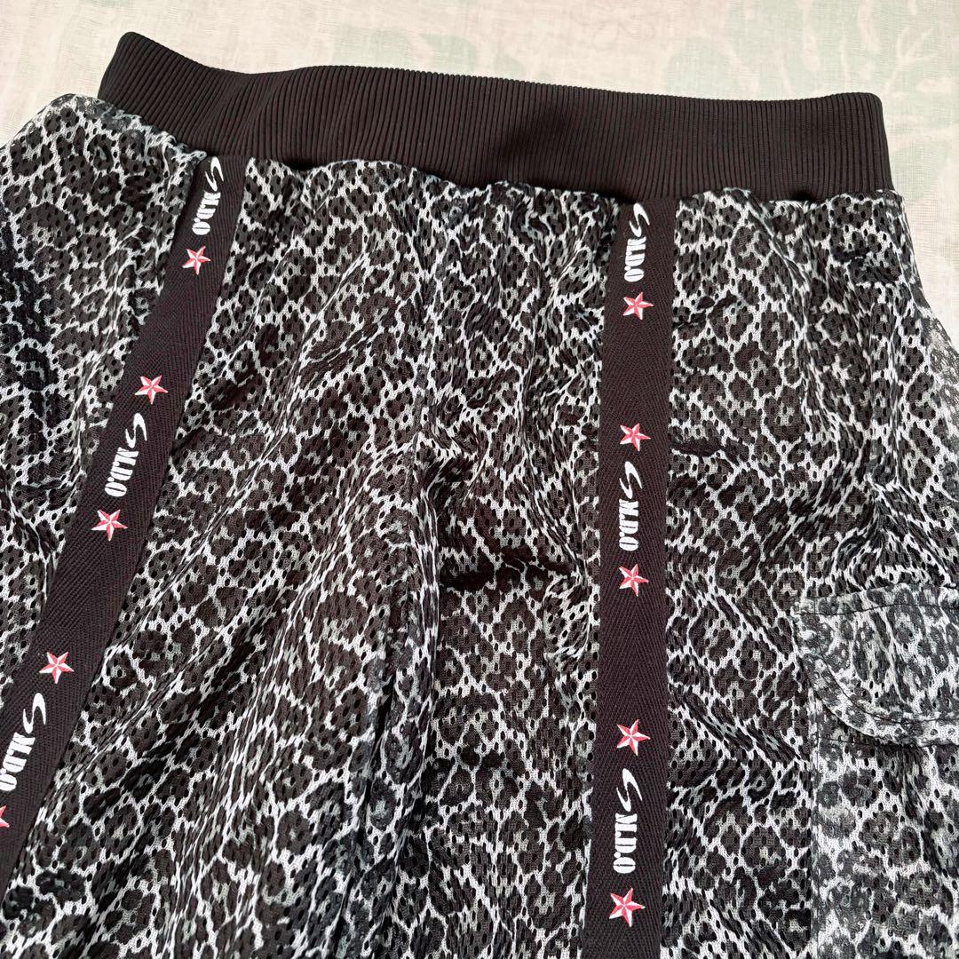 希少！【新品】《M.D.O》フィットネス★パンツ　ヒョウ柄メッシュ素材・男女兼用