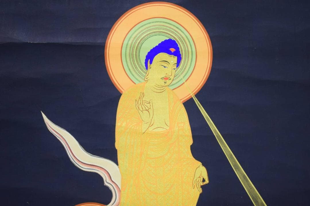 不詳/作者不明/天台宗/三尊仏/三尊佛/佛画/布袋屋掛軸HJ-460