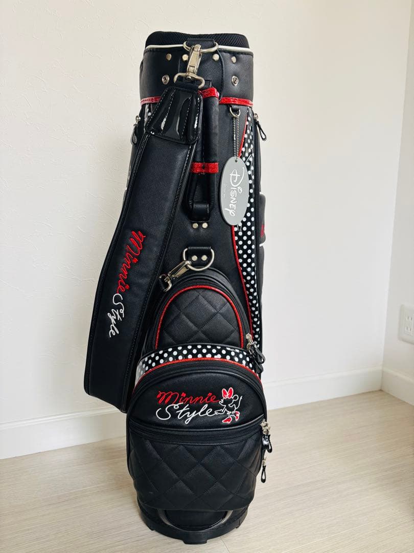 ディズニー Minnie Style ゴルフバッグ キャディバッグ 黒/赤