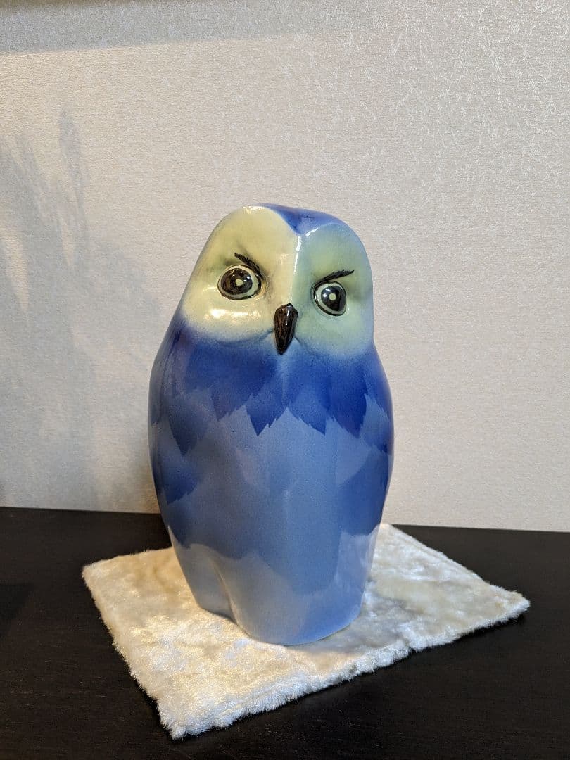 陶器製フクロウの置物 九谷焼