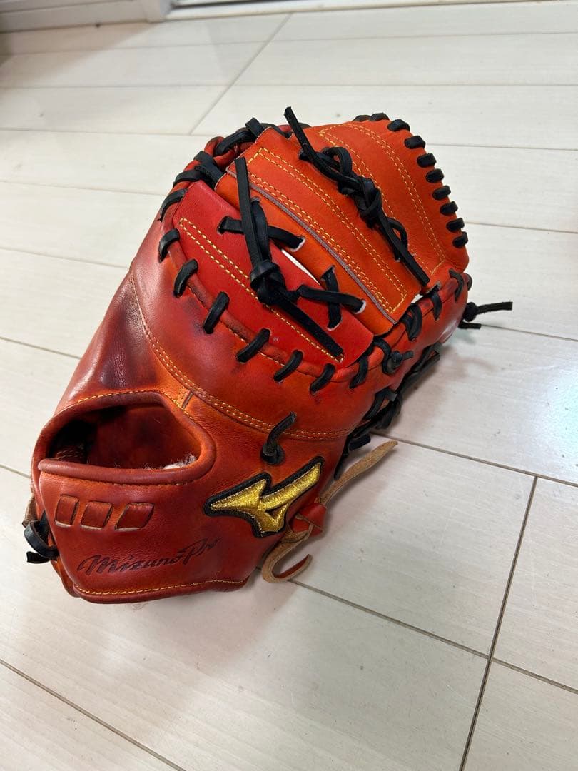 ミズノ 軟式ファーストミット　オレンジ