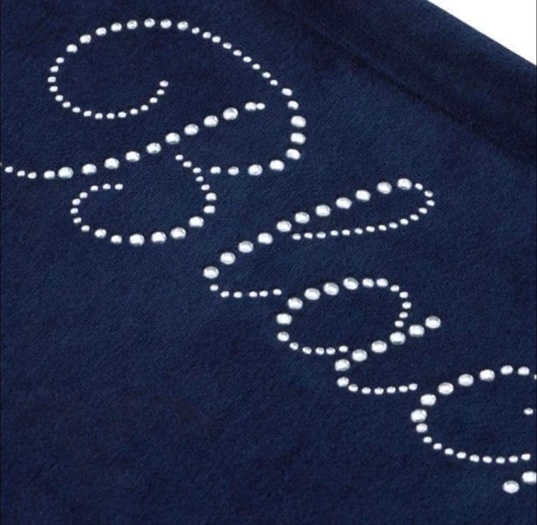 BLACKPINK ベロアロングパンツ（NAVY）M