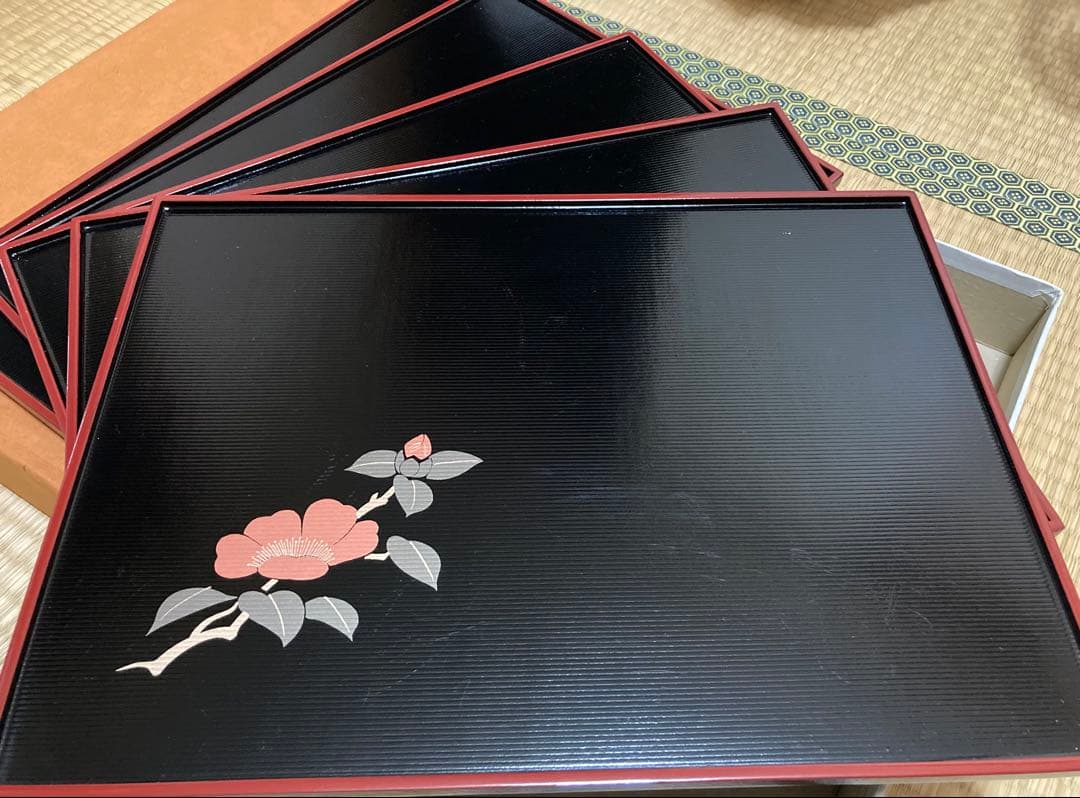 美品⭐︎会席盆5枚組　伊勢丹購入　懐石　漆器