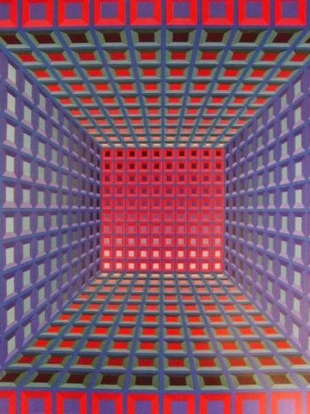 VASARELY、スティヴア、希少画集画、新品額装付